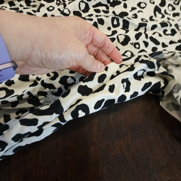 Who What Wear Linen Blend Maxi Dress Size S Flutter Sleeve Cap Sleeve Leopard - Picture 3 of 8